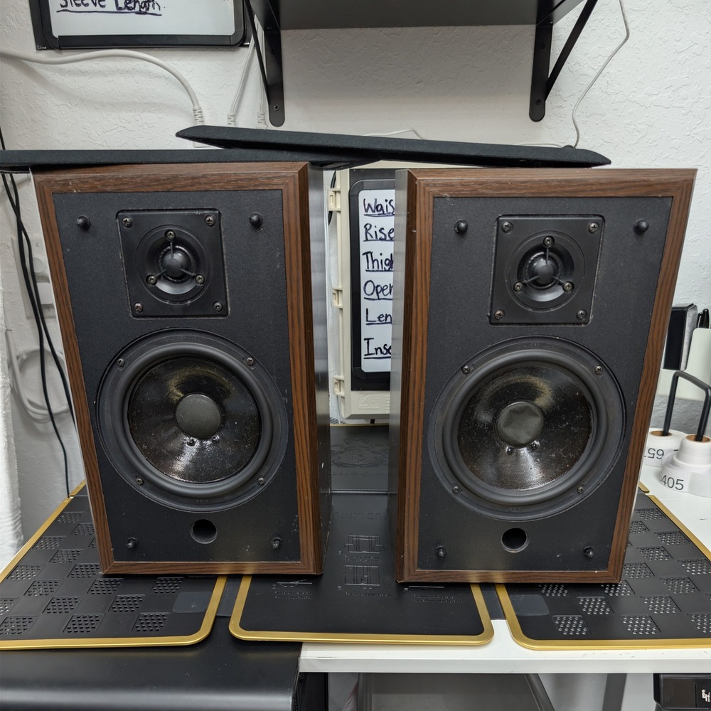 VTG Polk Audio Monitor Series 4 Bookshelf Speakers Brown Wood Grain Hi-Fi 80s